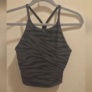 Old Navy Black & Gray Sleeveless Racer Back Athletic Top with Built-in Bra XS
